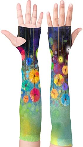 Flower Arm Sleeves for Women and Men Flower Gardening Sleeves Sun Protection Cooling Sleeves with Thumb Hole for Driving Cyclin Sports