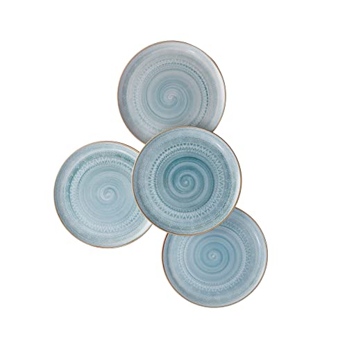 Corona - Juego de 4 platos de ensalada de cerámica | Juego de platos Congo de 8.4 pulgadas | Apto para microondas y...