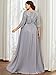 Ever-Pretty Women's Round Neck Maxi Dresses Sequin Plus Size Formal Dresses for Women Silver US16