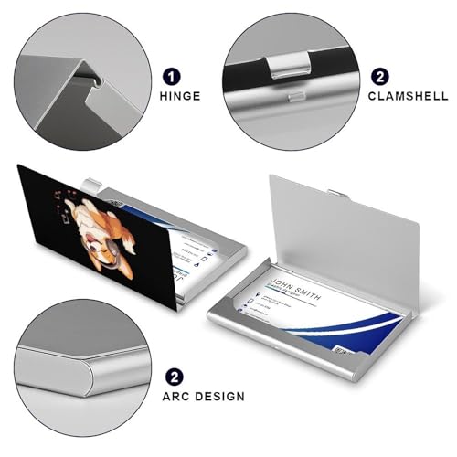 Music Corigi Dog Business Card Case Pocket Card Holder Slim Card Wallet for Men Women4