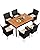 Flamaker 7 Piece Patio Dining Set Outdoor Acacia Wood Table and Chairs with Soft Cushions Wicker Patio Furniture for Deck, Backyard, Garden