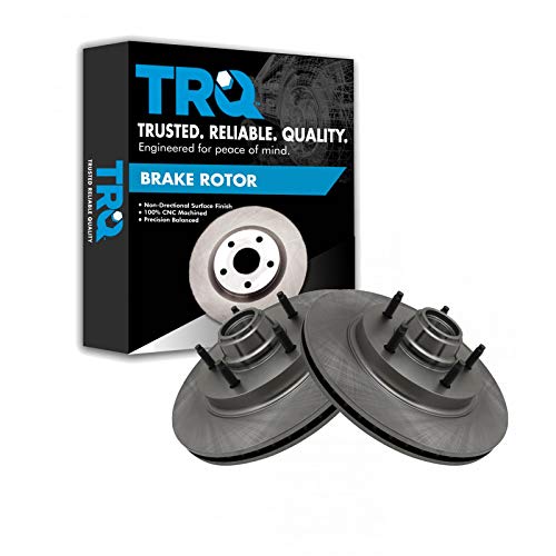 TRQ Front Disc Brake Rotor Pair Set for 1997-1999 Ford F150 Truck with RWD, 5 Lug Wheels & Rear Wheel ABS