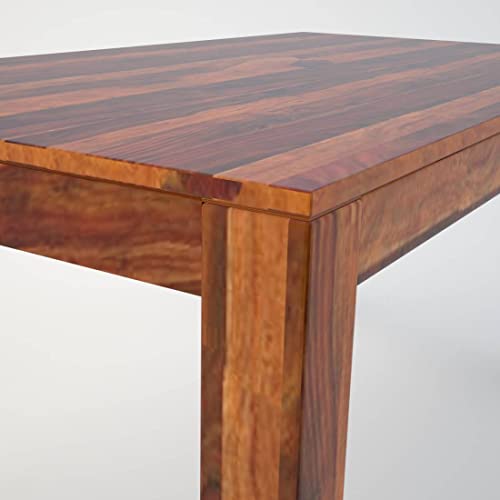 Image of Sheesham Wood 6 Seater Dining Table with Cushioned Chair for Living Room Home Dining Room Furniture Set (Honey)