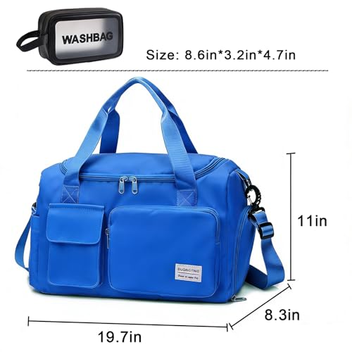 Image of Small Gym Bag for Women, Travel Duffle Bag Carry On Weekender Bag with Shoe Compartment