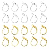 TOAOB 200pcs French Earring Hooks Leverback Ear Wire 10x15mm Silver and Gold Plated Hypoallergenic Earring Supplies Jewelry Making Findings