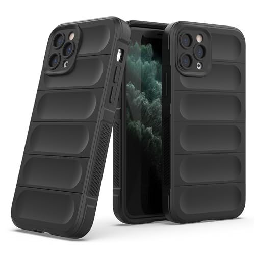 Image of TOUCCH iPhone 11 Pro Silicone Back Bumper Case| Shock Proof Design & Camera Protection | Premium Rubberised Cover (Microfiber Lining) for Apple iPhone 11 Pro | Matte Silicone - Black