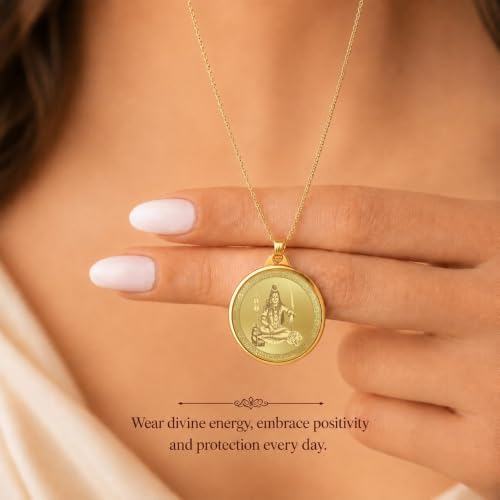 Image of DIVINITI 24K Gold Plated Double-Sided Religious Pendant with Premium Gift Box, Spiritual Locket for Men & Women, Devotional Jewellery for Gifting & Everyday Wear