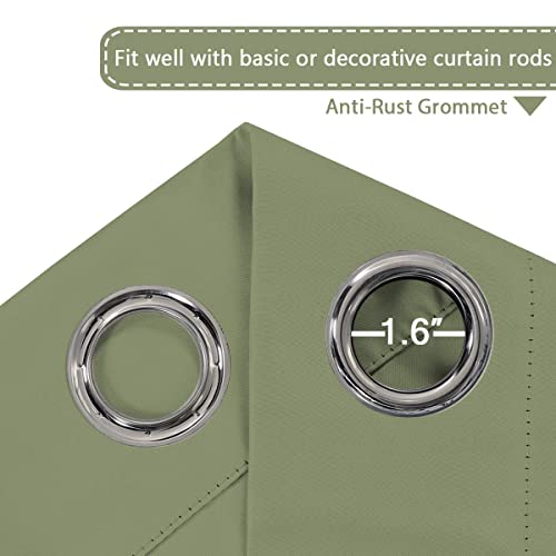 Image of H.VERSAILTEX Blackout Patio Curtains 100 x 96 Inches for Sliding Door Extral Wide Blackout Curtain Panels Thermal Insulated Room Divider - Grommet Top, 8' Tall by 8.5' Wide - Sage