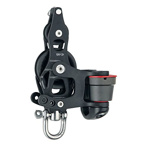 HARKEN Premium Sailing 45mm Element Swivel Boat Block w/Cam Cleat and Becket, Part 6234