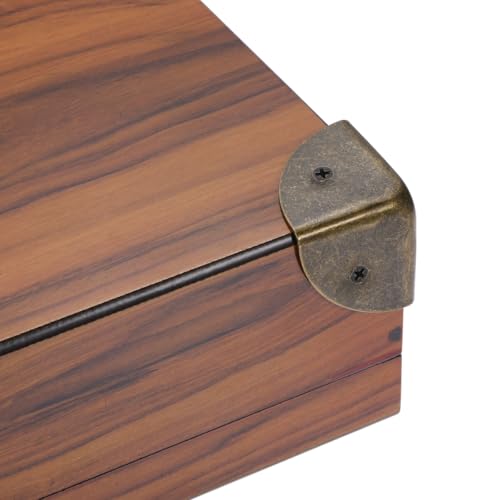 Image of uxcell 40x40x40mm Metal Box Corner Protectors Edge Guard Bronze Tone 4pcs for Table Corners and Desk Corners