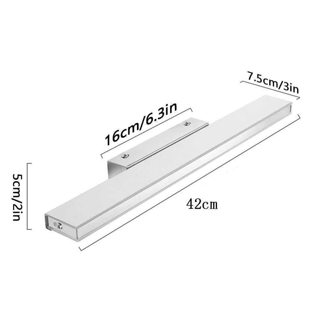 Spiegelleuchte Spiegellampe LED-Schminktischleuchten, einfaches Design, gebürstetes Chrom, Aluminium, Spiegelfrontleuchte, Badezimmerbeleuchtung, Schminkspiegel, Wandleuchte(White Light)