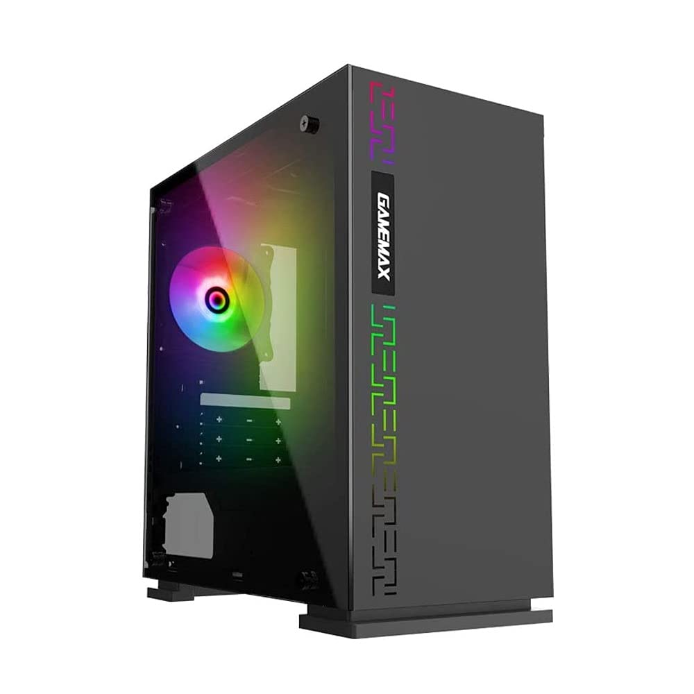 GAMEMAX H605-TR Dark Ranger Case Mini Micro Tower 0.6MM SPCC con Ventol Rainbow 3*USB3.0/2.0 Pannello Laterale in Vetro Temperato (AxPxL: 410x375x190 mm)
