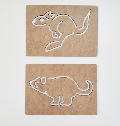 Image of Cliths 14-Piece Montessori Australian Animals Stencil Set - Ideal for Kids & Preschoolers, Hand Muscle Training, Drawing and Sketching