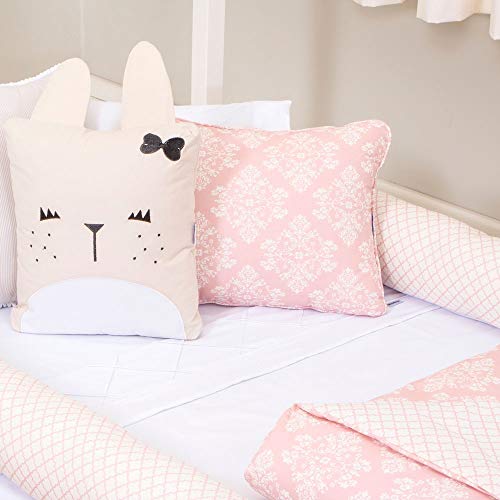 Kit Montessoriano Rolinho 4 Peças Jardim Secreto Rosa (Colchão 1, 60 x 0, 78), Biramar Baby, Rosa