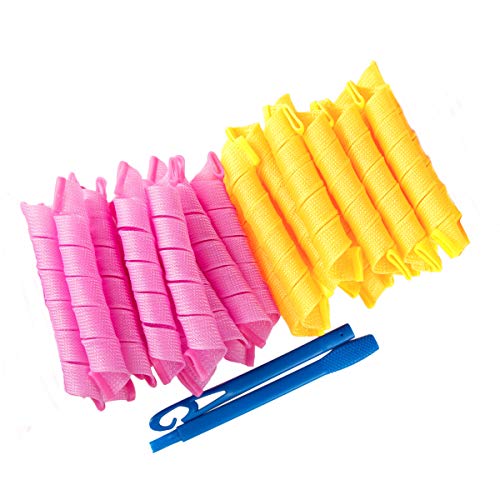 Magic Hair Curlers No Heat Hair Curler Roller Spiral Curls Styling Kit 20pcs Hair Rollers Curling Rods with 1 Styling Hook for Long Hair(35cm)