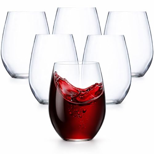 36 piece Stemless Unbreakable Crystal Clear Plastic Wine Glasses Set of 36 (12 Ounces)