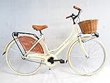 bici holland venere cesto anteriore in vimini bicicletta donna da città bici da passeggio classica stile retro\' vintage olanda 26 colore panna cesto vimini