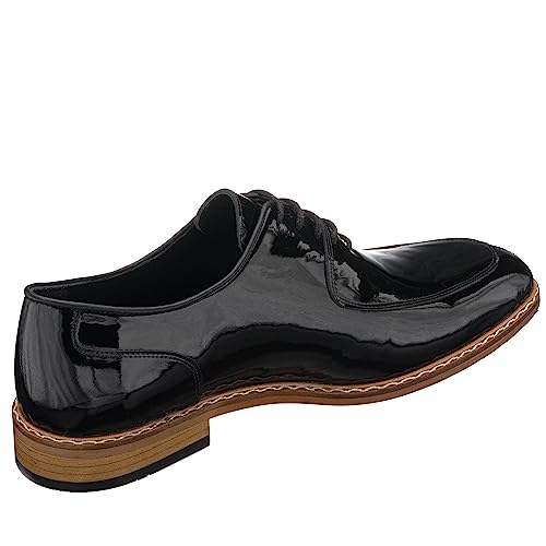 DALGALA Men's Black Patent Leather Handmade Oxford Shoes Lace up Shoes Mens Derby Shoes Formal Dress Shoes3