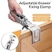 2 Pack Drawer Front Installation Clamps，Quick-Install Drawer Mounting Clips，Cabinet Installation Tool For Woodworking Cabinet Drawer Fronts Clamps, Adjustable Width 21 Mm - 50 Mm, With Batch Corners