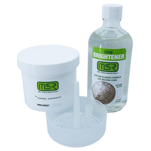 Empire Ancients Mint State Restoration (MSR) Coin Brightener Solution (4 oz, With Basket)