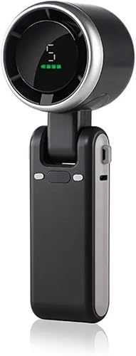 Ventilador turbo de mano recargable, refrigeración de 5 velocidades, batería de larga duración de hasta 12 horas, mini ventilador 3 en 1 con