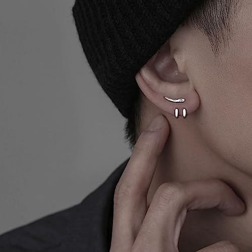 Detachable Dual Stud Earrings for Men New Punk Climber Claw Earrings Black Vintage Cool Cowhorn Gothic Earring Trending Hypoallergenic Fun Jewelry for Men4