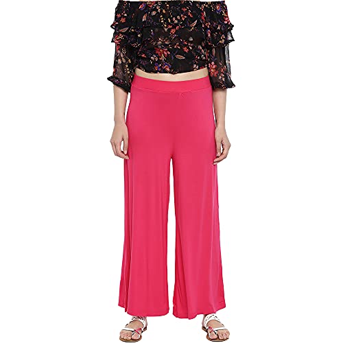 Image of GO COLORS Soft Viscose Knit Palazzo Full Length for Women| Breathable, Mid Rise