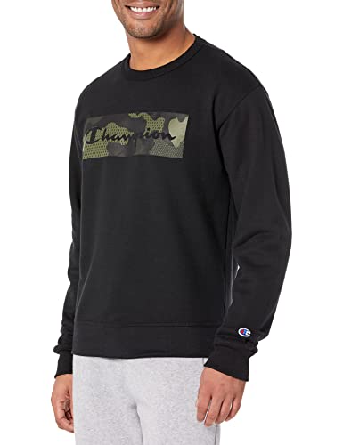 Champion sweat-shirt col rond homme vêtement polaire graphique noir taille M