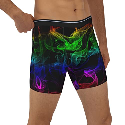 Glow In Dark Splatter Neon Mens Boxer Briefs Soft Stretch Long Leg Underwear Briefs For Men Teens3
