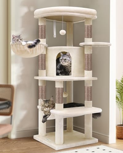 Globlazer Corner Cat Tree, 51in Curved Series Modern Cat Tower