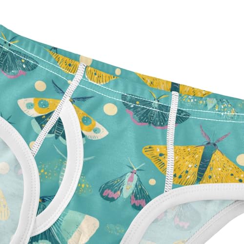 Wusikd Yellow Butterfly Boys' Underwear Cotton Teal Colors Boys Briefs Soft Toddler Underwear 2T4