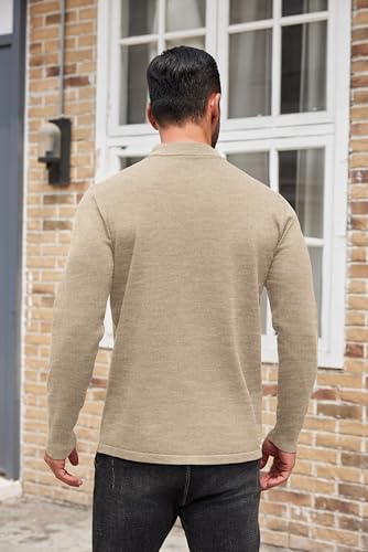 Pull manches longues thermique et léger COOFANDY avec demi-cou moderne - 3