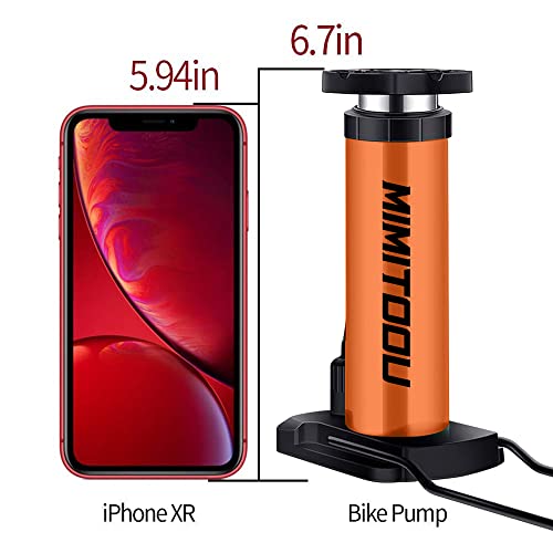image for MIMITOOU Bike Pump Mini Bicycle Pump Portable Bike Floor Pump with Pre