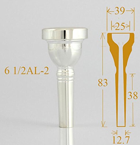 Glory Large Shank Silver Plated TENOR Trombone Mouthpiece 61/2