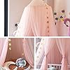 Jolitac Princess Bed Canopy for Girls Room Decor Round Lace Mosquito Net Play Tent Reading Nook Canopies Yarn Girl Dome Netting Castle (Pink) #4