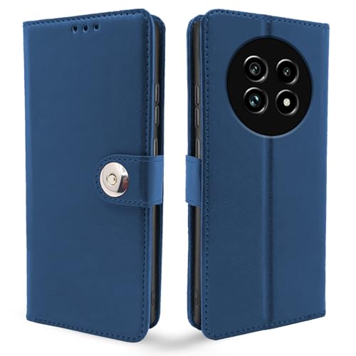 Image of Pikkme Flip Cover Leather Finish | Inside TPU with Card Pockets | Wallet Stand and Shock Proof | Complete Protection Button Flip Case for Realme 13 Pro 5G / Realme 13 Pro Plus 5G (Blue)