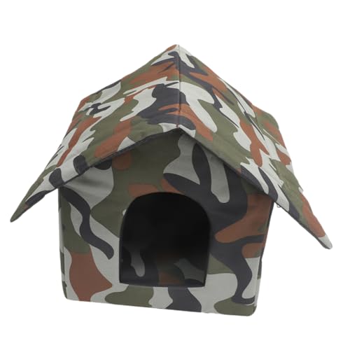 BESPORTBLE 屋外用耐候性キャットハウス 耐候性の猫ハウス クリスマスツリーの猫の家 猫のテントベッド 猫テント屋外 ヒーター付き屋外猫ハウス 耐候性屋外キャットハウス 猫小屋用のストロー 布