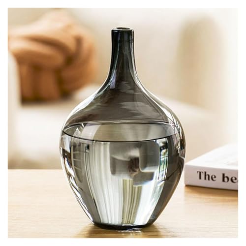 Vase en verre noir de 11 pouces pour masquer l'eau trouble des fleurs