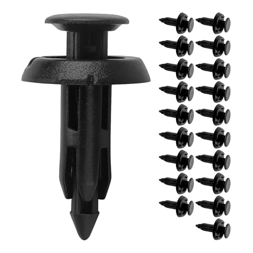 Clips de fijación para automóviles, 20 piezas, pasador de Ø 6 mm, cabeza de Ø 15 mm, de color negro, de plástico, clip de fijación para guarnecidos de puertas