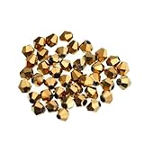 UZAMIRLEX Doppelkegel-Kristallperlen, 4 mm Kristallglas-Doppelkegel-Abstandsperlen, 100 Stück, Mehrfarbig, for die Schmuckherstellung(Gold)