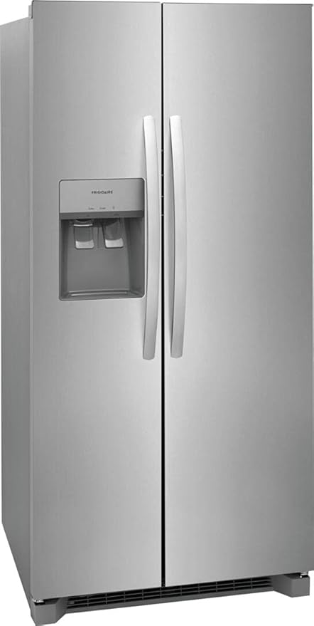 Frigidaire 33" Side-by-Side Refrigerator with 22.2 cu. ft. Total Capacity, Air Filter, LED Interior Lighting, Ice Maker in Stainless Steel on Fridge.com