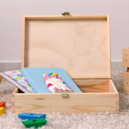 LAUBLUST Personalized Baby Keepsake Box - Teddy Bear - Engraved Newborn & Toddler Gift | Unisex Baby Memory Box for Memento Storage - New Mom Present | Natural Wooden Box | Made & shipped from Germany