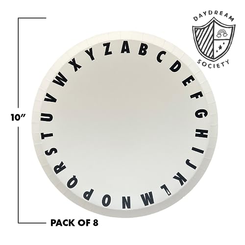 Daydream Society School Days - Large Party Plate - ABC Paper Plate - Pack of 8 Plates - For Parties, Back to School, and more