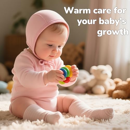 Image of JANGANNSA Newborn Baby Hospital Hat Infant Set Head Cap Lovely Ears Belt Beanie 0-8Months