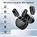 VEZQUA Wireless Lavalier Microphone for iPhone, Android, Mini Microphone with Noise Cancellation, Clip-On Mic with Charging Case for YouTube Interview Video Podcast Live Streaming