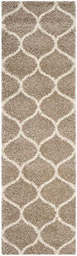 Image of Super Ultra Modern Soft Shaggy Handcrafted Anti-Skid Silk Touch Carpet, Size 2x6 Feet, Color Beige /IVORYZZ