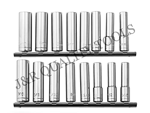 Vct 18Pc 1/4" Dr Drive Sae Standard & Mm Metric Deep Deepwell Hand Socket Set (6-Point) #TOP1