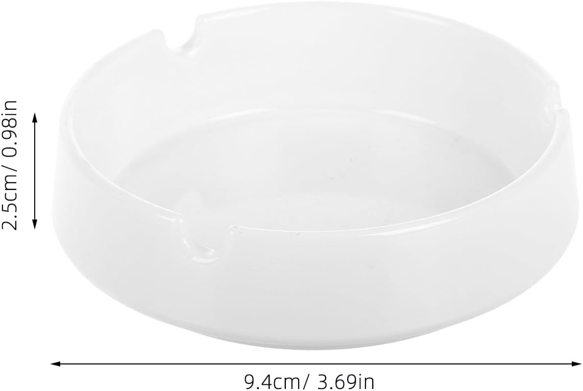 BESTYASH White Melamine Ashtray Set 2pcs Unbreakable Plastic Windproof Smoking Ashtrays for Indoor Outdoor Home Office Patio Use