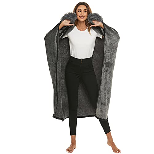 iyoimono Grau Pinguin Geschenk für Frauen Tragbare Decke Geschenke Sofadecke Kuscheldecke Flauschig Cartoon Pinguin Kuscheldecke Niedliches… – Ansicht 6