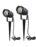 Homwell IP66 Faretti Led da giardino, 7W Luci da Giardino Led 800LM Bianca Calda 3000K [2 pezzi]